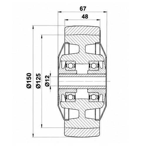 Опорное колесо (сингл) STILL 150×48-12 для техники Still / Linde, 0039903515
