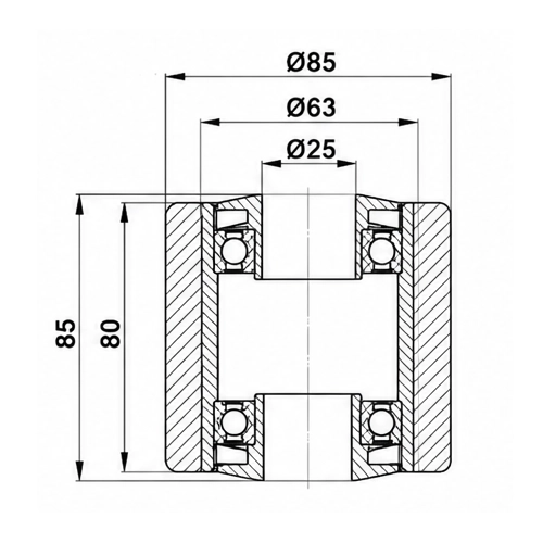 Опорный ролик-тандем STILL 85×80/85 - 12 для техники Still / Linde, 0039933603