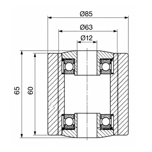 Опорный ролик-тандем STILL 85×60/65 - 12 для техники Still / Linde, 0039903512